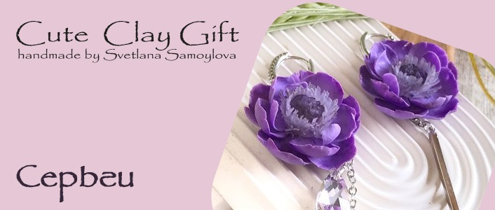 Серьги и кольца Cute Clay Gift